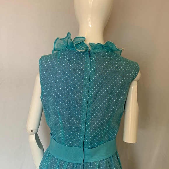 Vintage late 60s early 70s long blue dress. NWT. - Picture 5 of 16